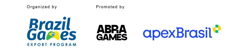v.l.n.r: Logos von Brazil Games, Abragames und ApexBrasil – gamescom 2023