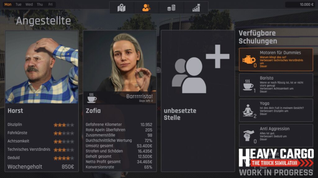 Heavy Cargo – The Truck Simulator: Schwerlastlogistik auf neuem Level 3 Employee Screen