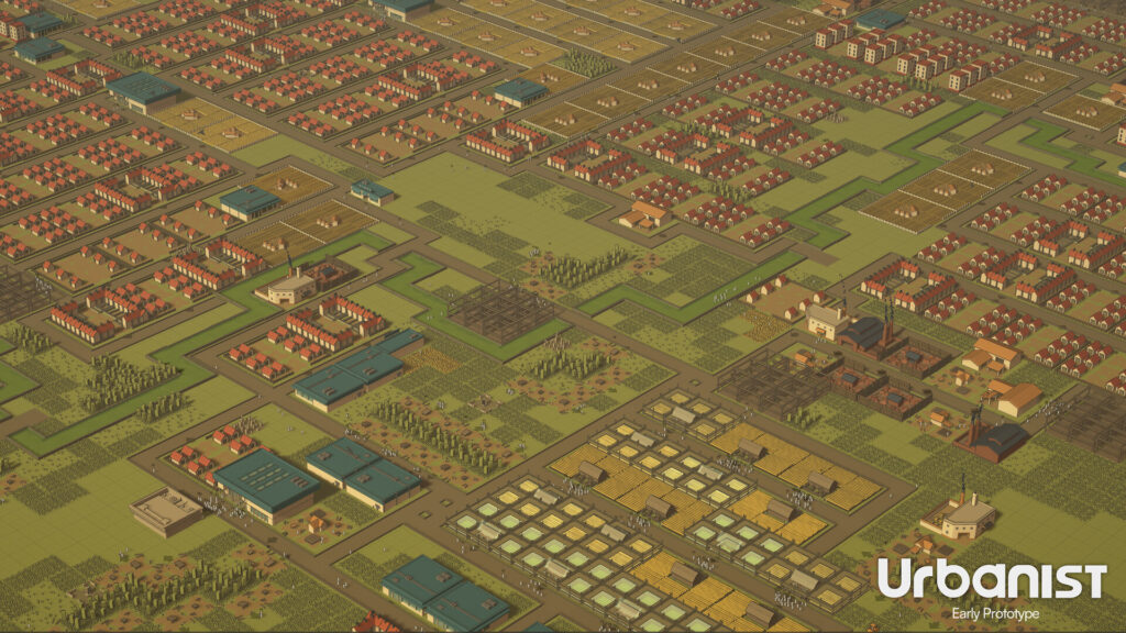 Urbanist auf der CAGGTUS 2026: Ist die Zukunft der City-Builder ist minimalistisch?! 2 Ein Art-Image von Urbanist im Status als "Early Prototyp" aus der Vogelperspektive