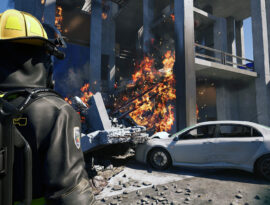 Firefighting Simulator: Ignite Construction Site Mission DLC Löscheinsatz am Rohbau mit kaputtem Auto