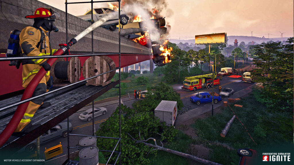 Firefighting Simulator: Ignite Construction Site Mission DLC bringt neue Einsätze auf die Baustelle 2 Firefighting Simulator: Ignite Einsatz mit mehreren Gefahren aus der Motor Vehicle Accident Expansion